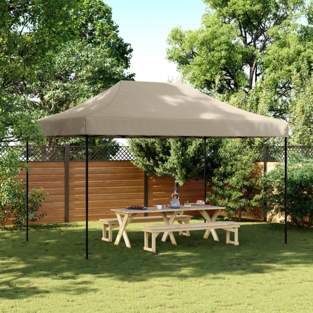 vidaXL Pop-Up hopfällbart partytält 440x292x315 cm taupe
