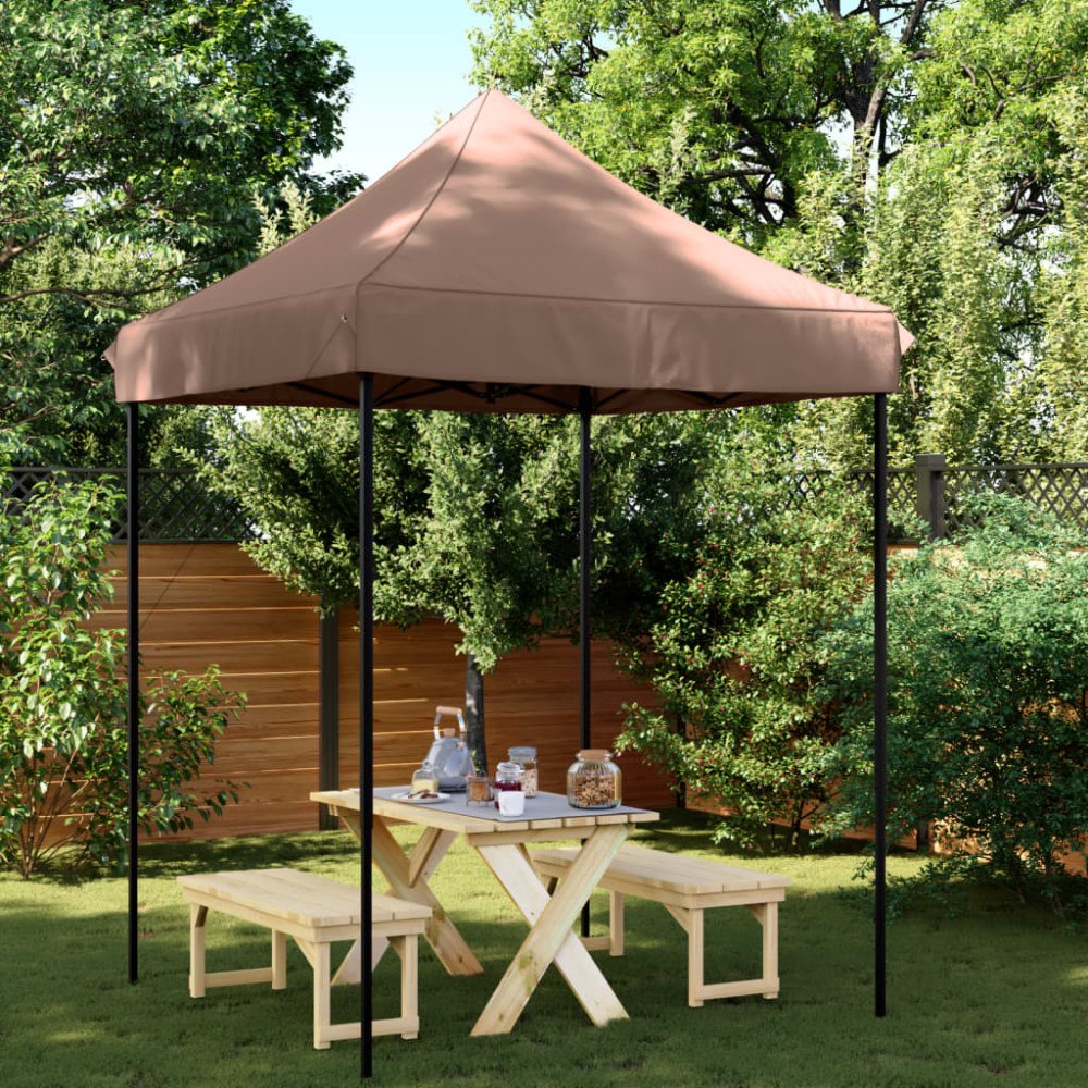 vidaXL Pop-Up hopfällbart partytält 200x200x306 cm brun