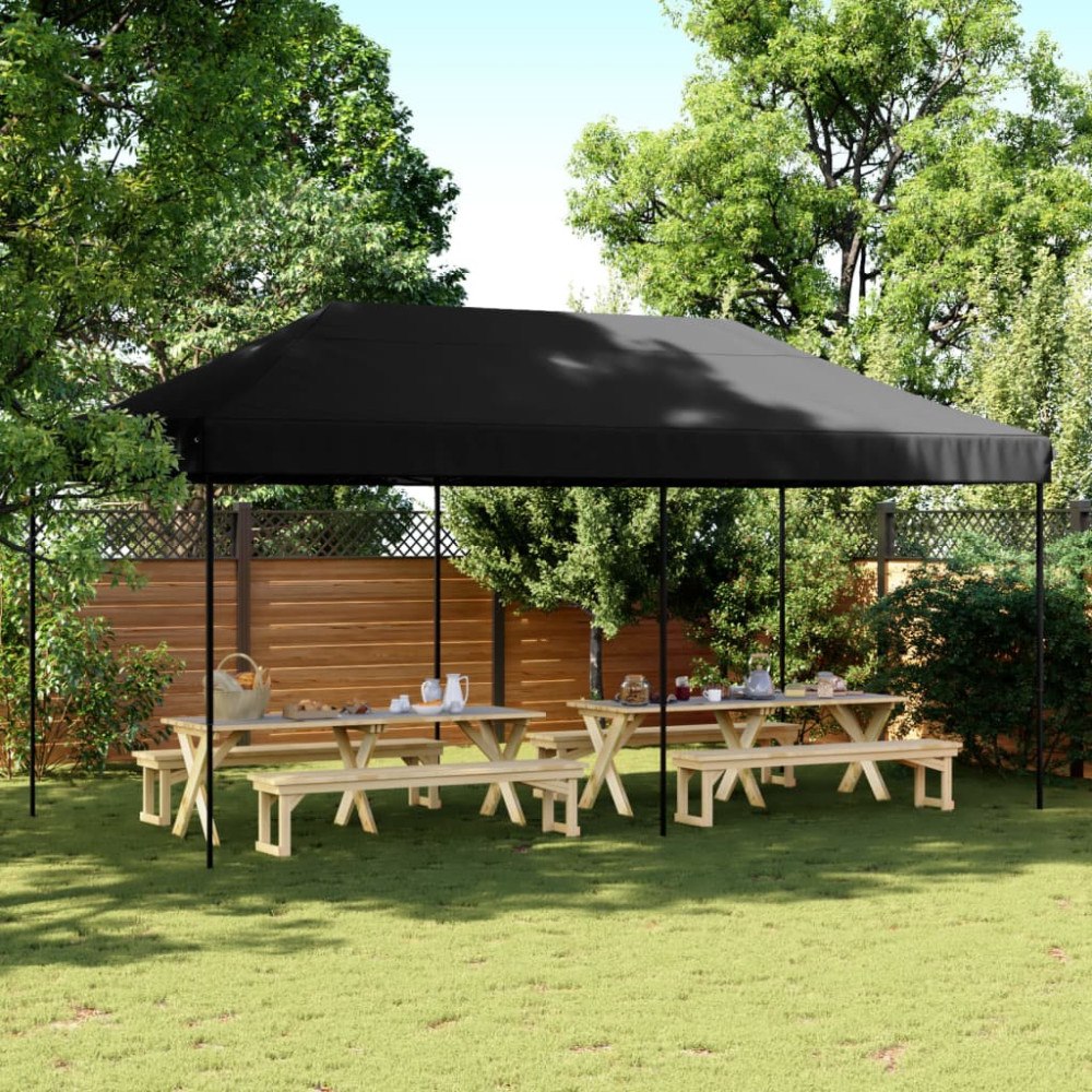 vidaXL Pop-Up hopfällbart partytält 580x292x315 cm svart