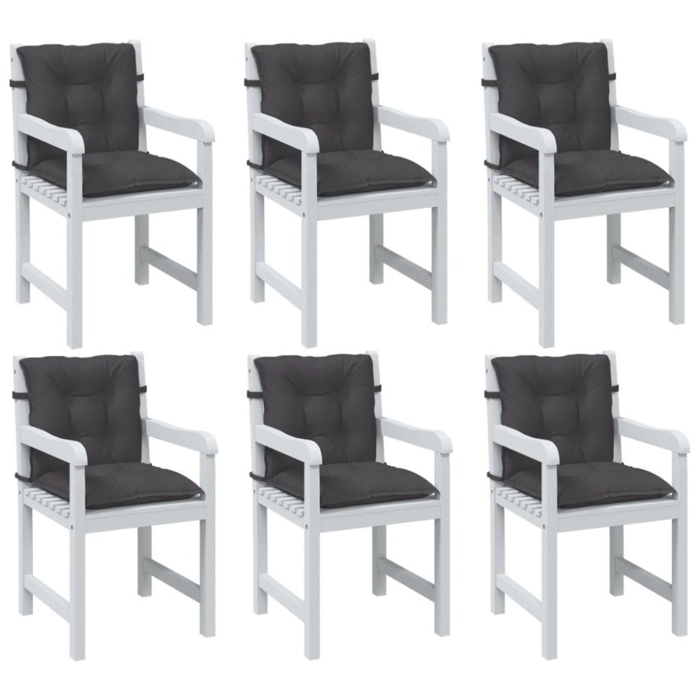 vidaXL Stolsdynor lågt ryggstöd 6 st melerad antracit 100x50x7 cm tyg