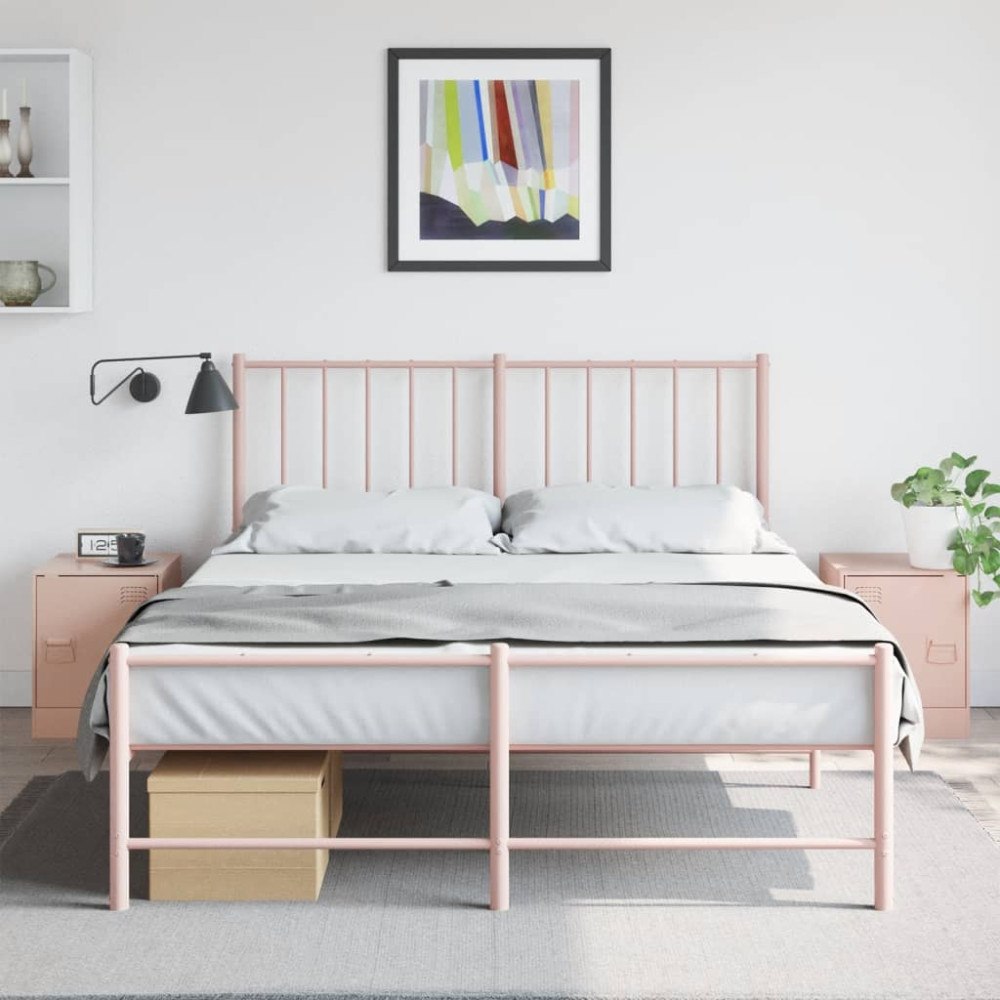 vidaXL Sängskåp 2 st rosa 34,5x39x44 cm stål