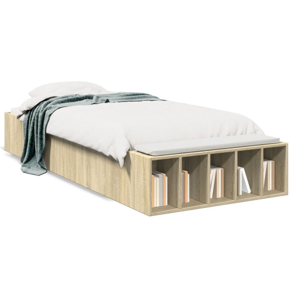 vidaXL Sängram sonoma-ek 90x190 cm konstruerad trä