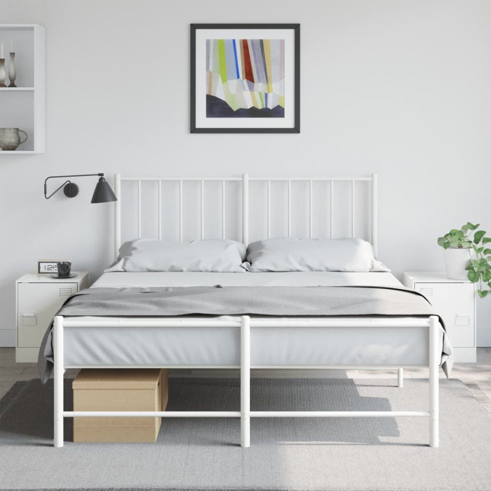 vidaXL Sängskåp 2 st vit 34,5x39x44 cm stål