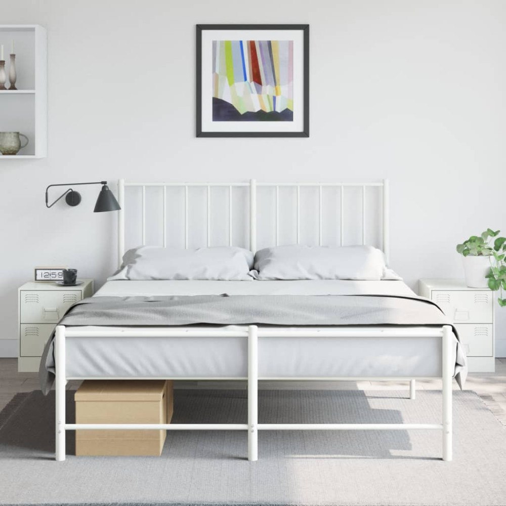 vidaXL Sängskåp 2 st vit 34,5x39x44 cm stål