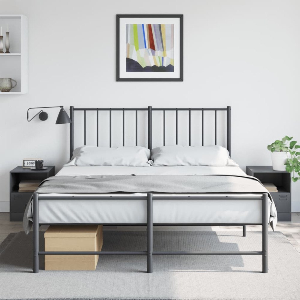vidaXL Sängskåp 2 st antracit 34,5x39x44 cm stål