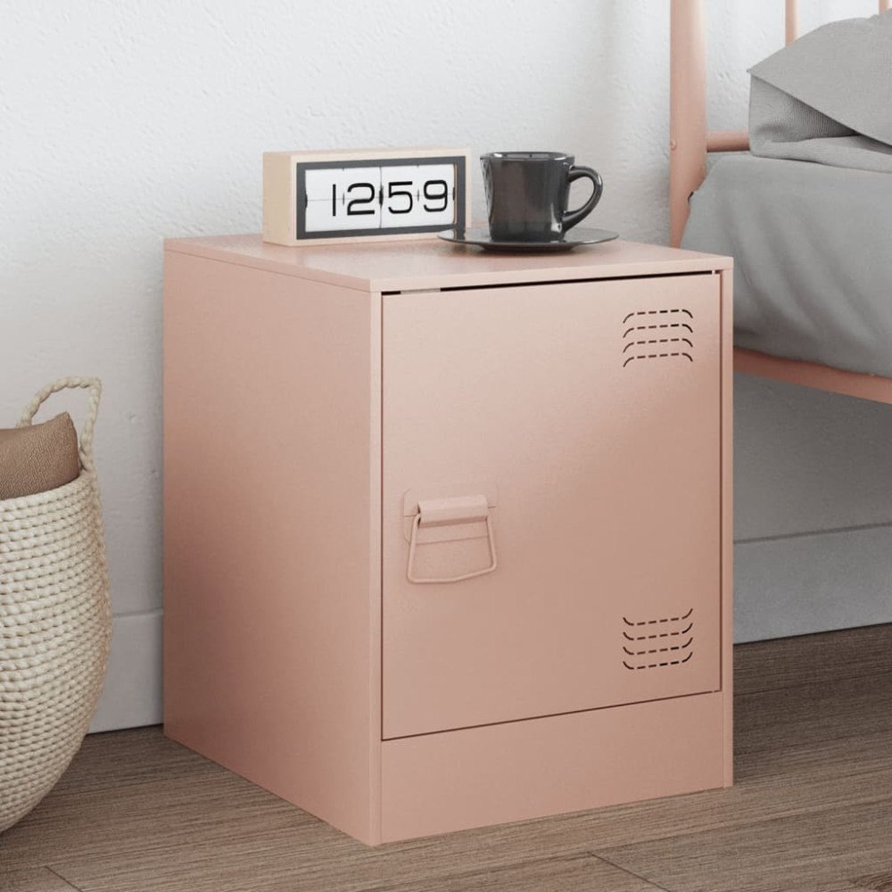 vidaXL Sängskåp rosa 34,5x39x44 cm stål
