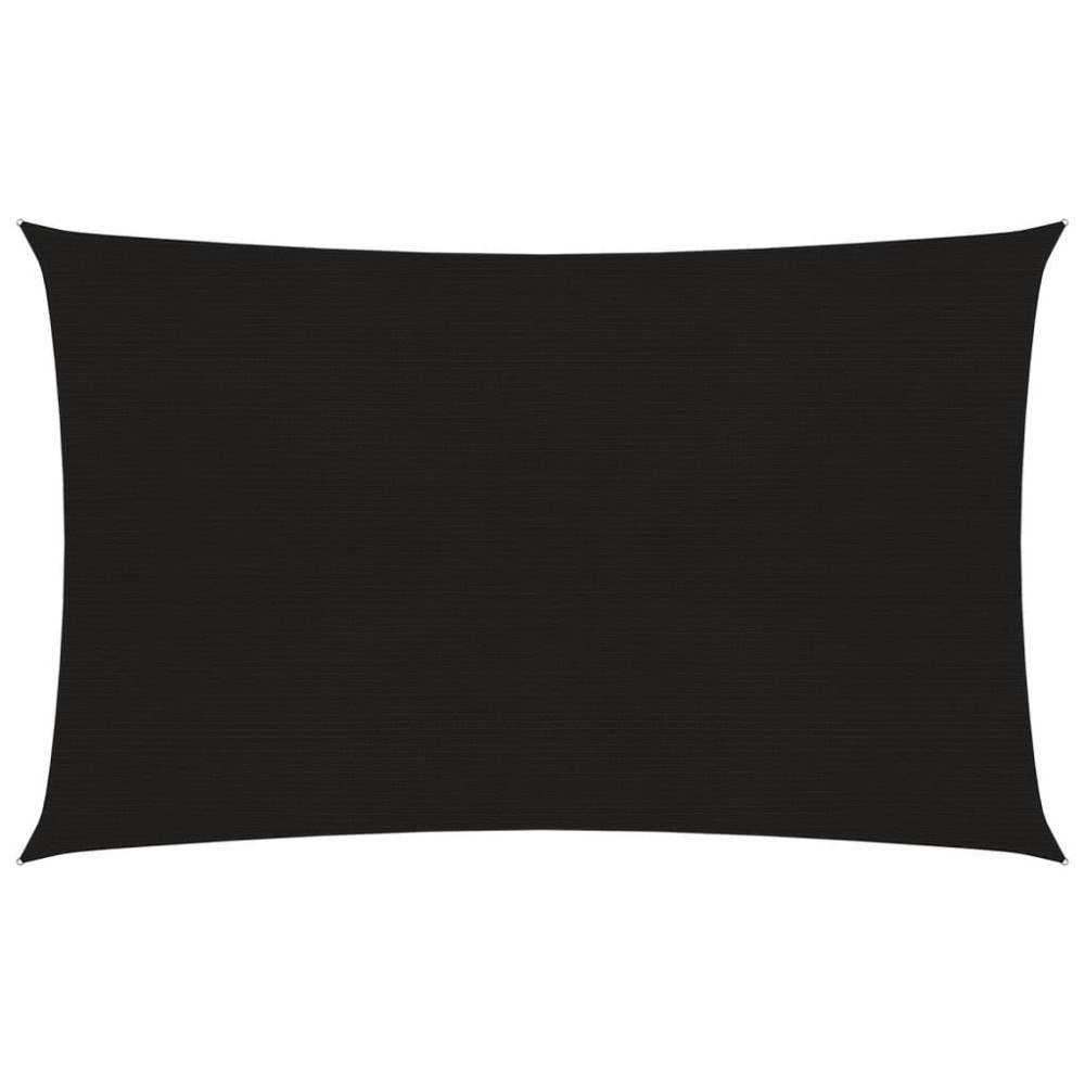 vidaXL Solsegel 160 g/m² rektangulär svart 6x8 m HDPE