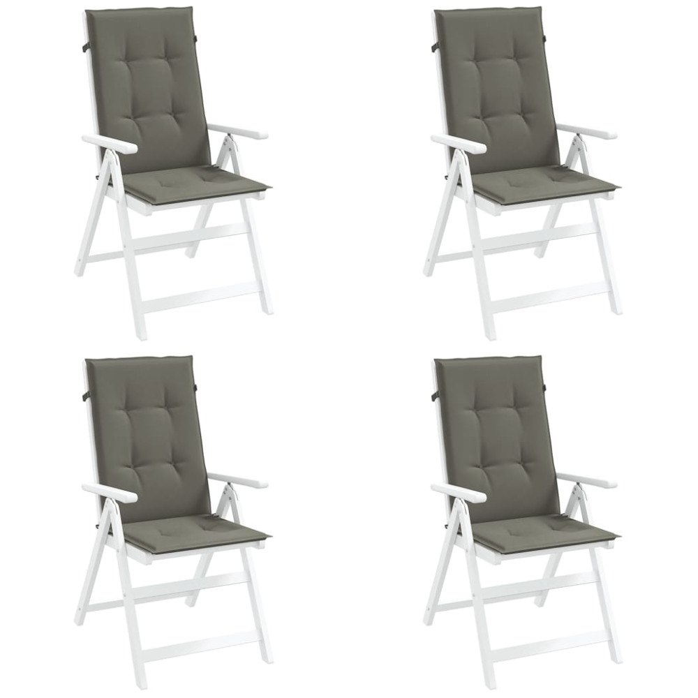 vidaXL Stolsdynor högt ryggstöd 4 st melerad mörkgrå 120x50x4 cm tyg