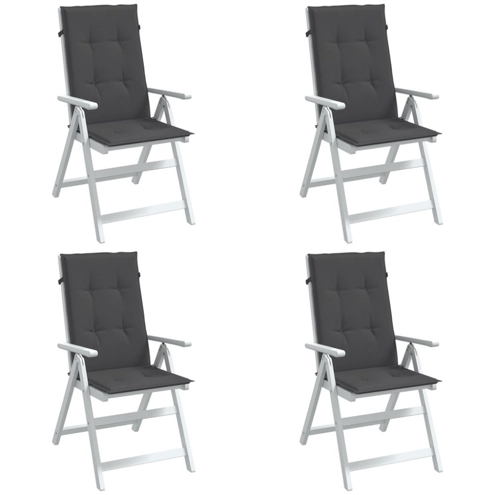 vidaXL Stolsdynor högt ryggstöd 4 st melerad antracit 120x50x4 cm tyg