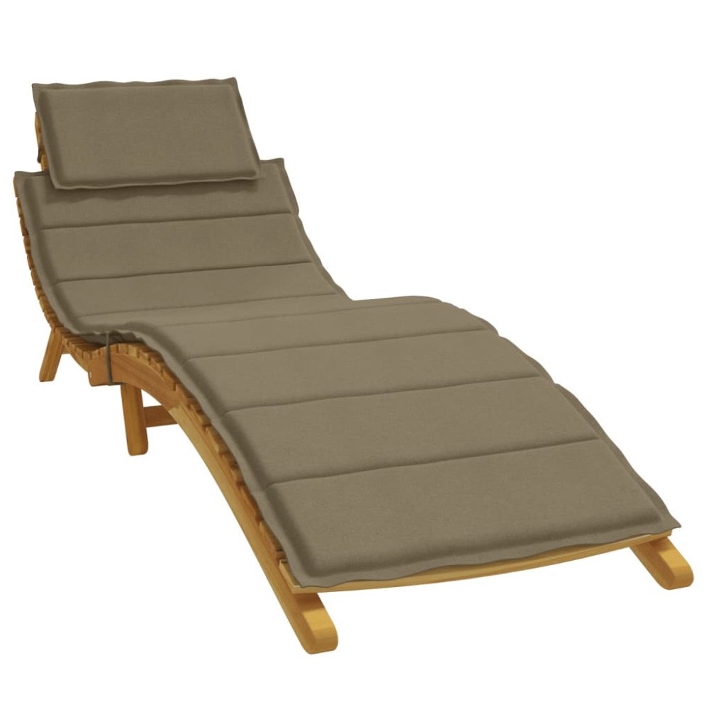 vidaXL Solsängsdyna melerad taupe 186x58x4 cm tyg