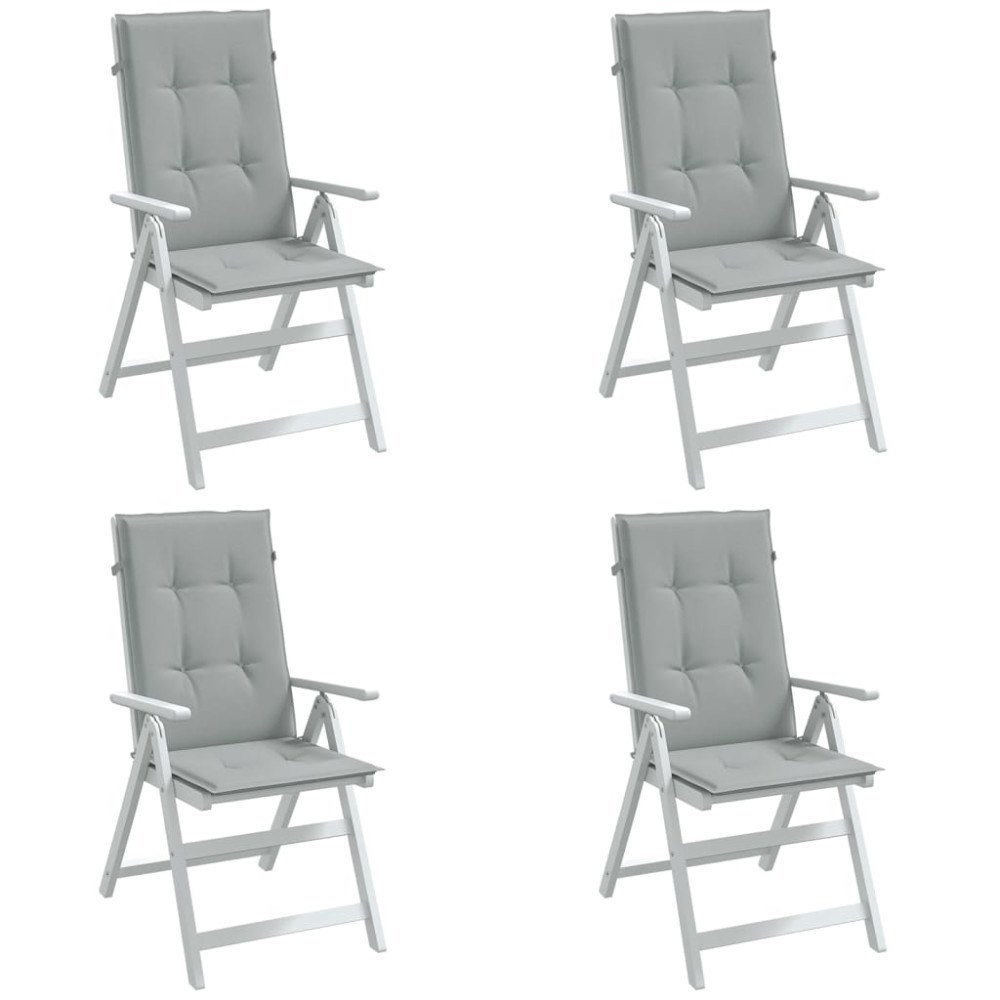 vidaXL Stolsdynor högt ryggstöd 4 st melerad ljusgrå 120x50x4 cm tyg