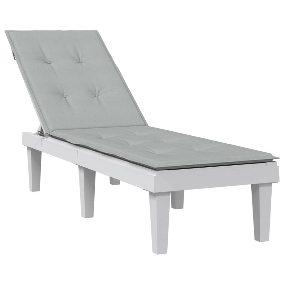 vidaXL Solsängsdyna melerad ljusgrå (75+105) x 50 x 4 cm tyg