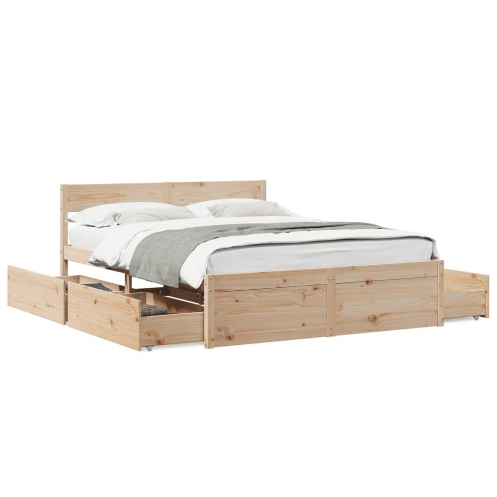 vidaXL Sängram utan madrass 140x200 cm massiv furu