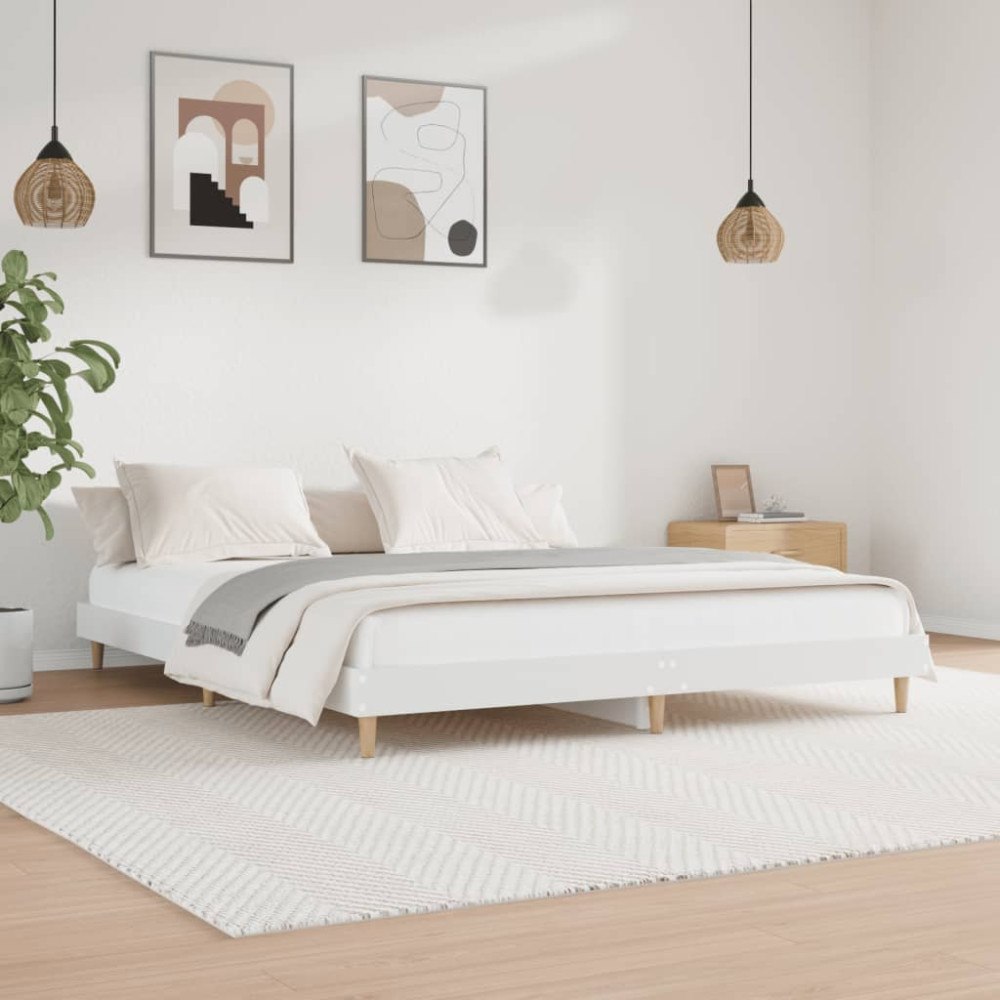 vidaXL Sängram utan madrass vit 180x200cm konstruerat trä
