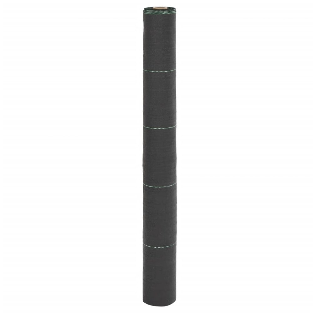 vidaXL Ogräsmatta svart 1x25 m PP