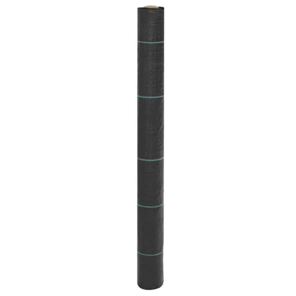 vidaXL Ogräsmatta svart 1x100 m PP