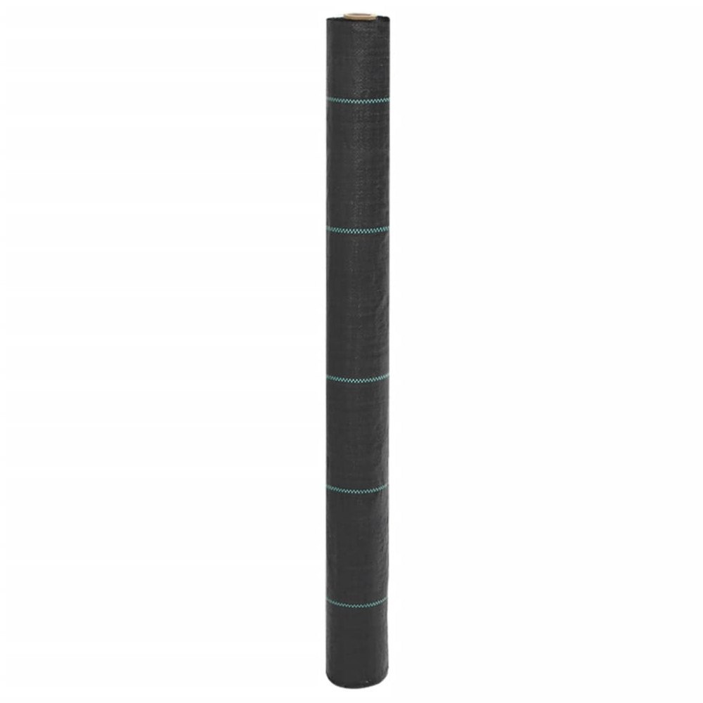 vidaXL Ogräsmatta svart 1x25 m PP