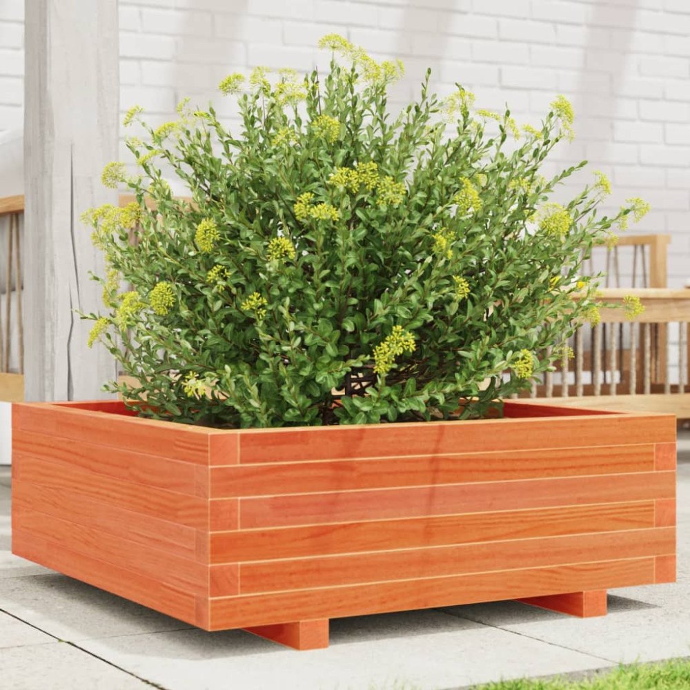 vidaXL Odlingslåda vaxbrun 70x70x26,5 cm massiv furu