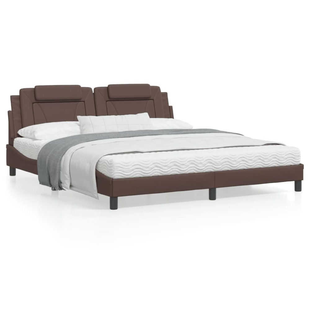 vidaXL Bed Frame "Viana" without Mattress Brown 180x200 cm Faux Leather