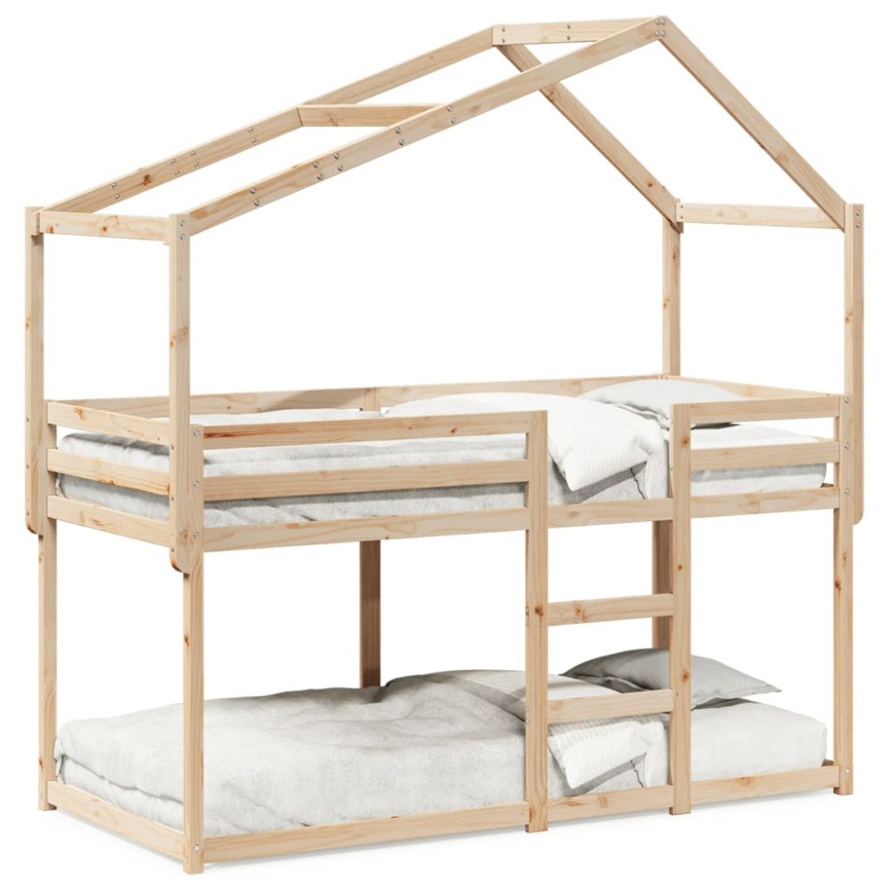 vidaXL Våningssäng utan madrass 90x200 cm massiv furu