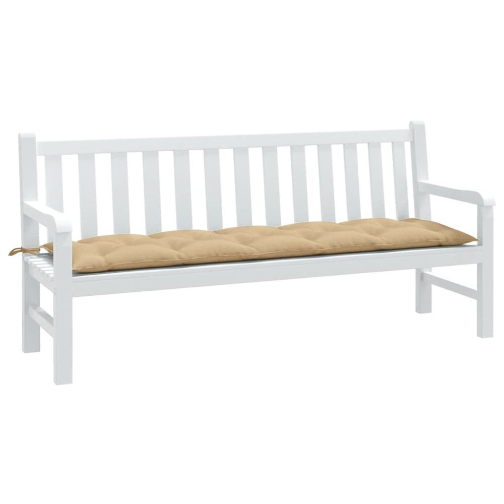 vidaXL Bänkdyna melerad beige 180x50x7 cm tyg