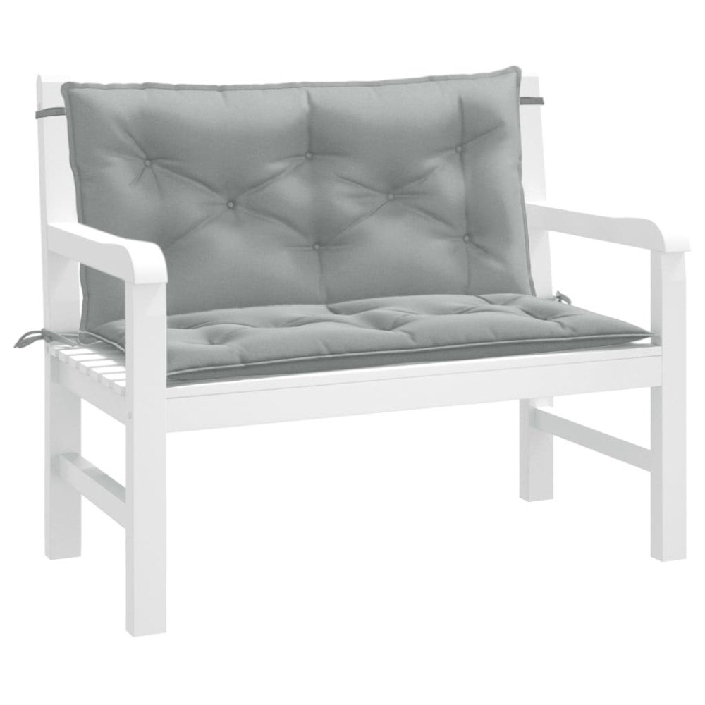 vidaXL Bänkdyna 2 st melerad ljusgrå 100x50x7 cm tyg
