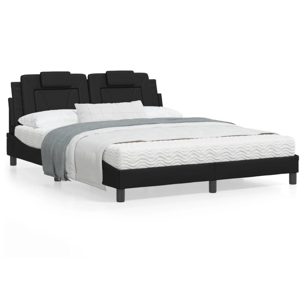 vidaXL Bed Frame "Viana" without Mattress Black 160x200 cm Faux Leather