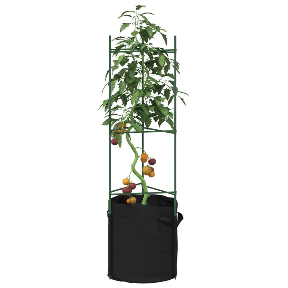vidaXL Tomatburar med växtpåsar 6 st 116 cm stål och PP