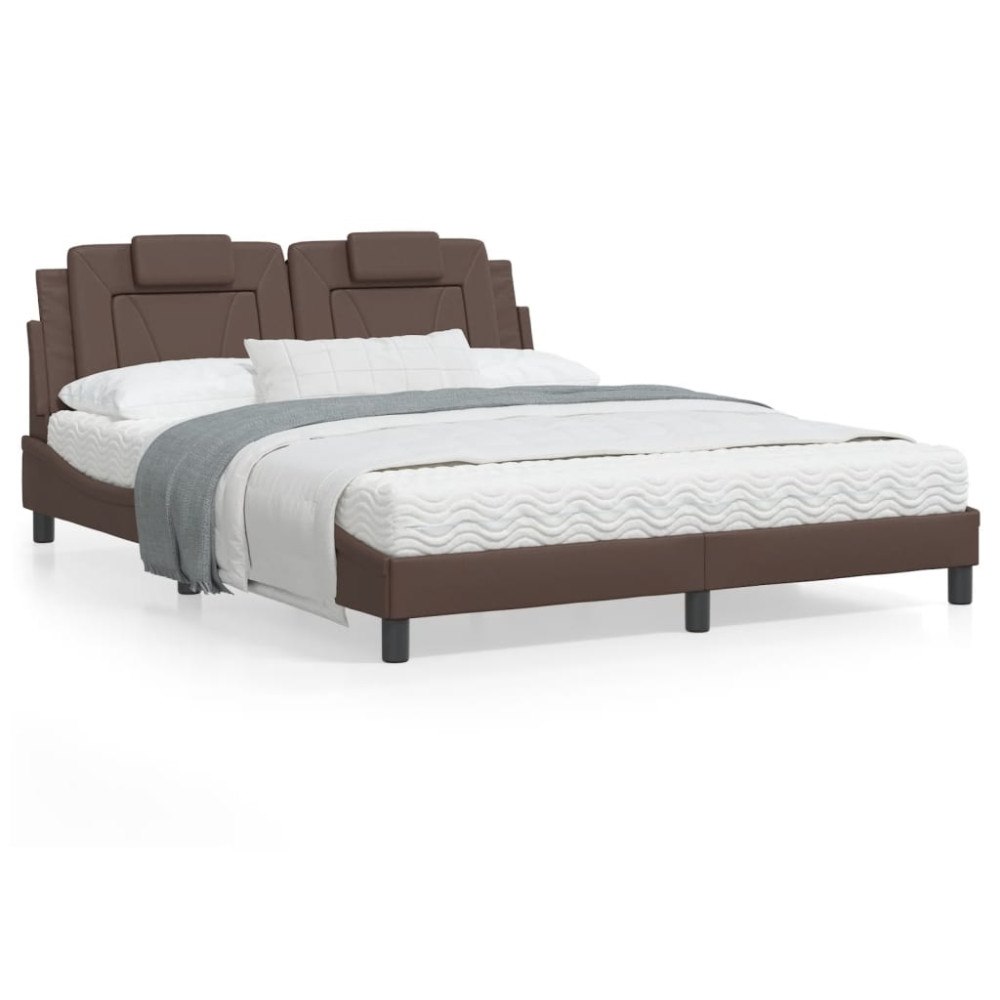 vidaXL Bed Frame "Viana" without Mattress Brown 160x200 cm Faux Leather