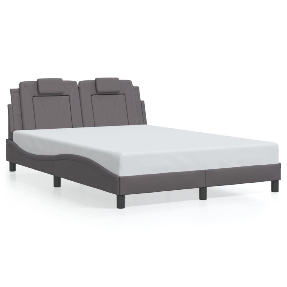 vidaXL Bed Frame "Viana" with LED without Mattress Grey 140x190 cm