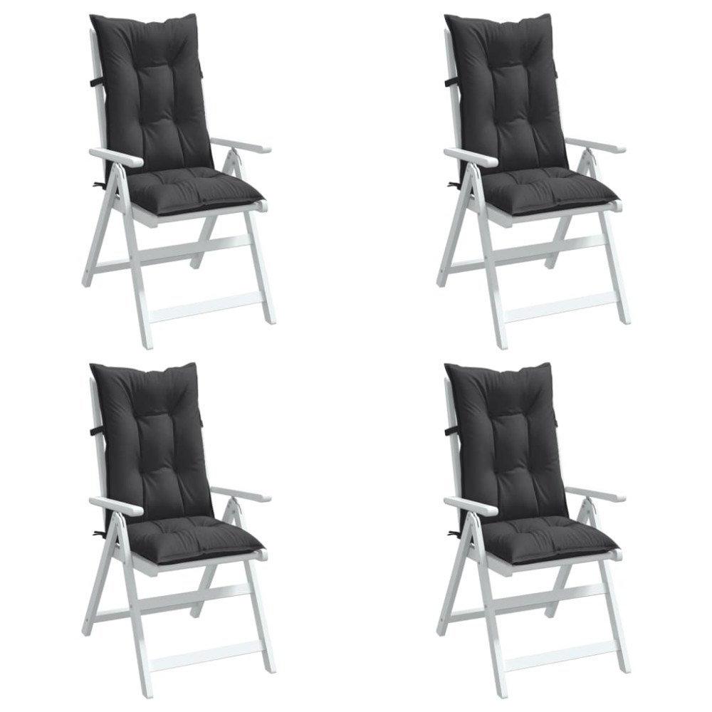 vidaXL Stolsdynor högt ryggstöd 4 st melerad antracit 120x50x7 cm tyg