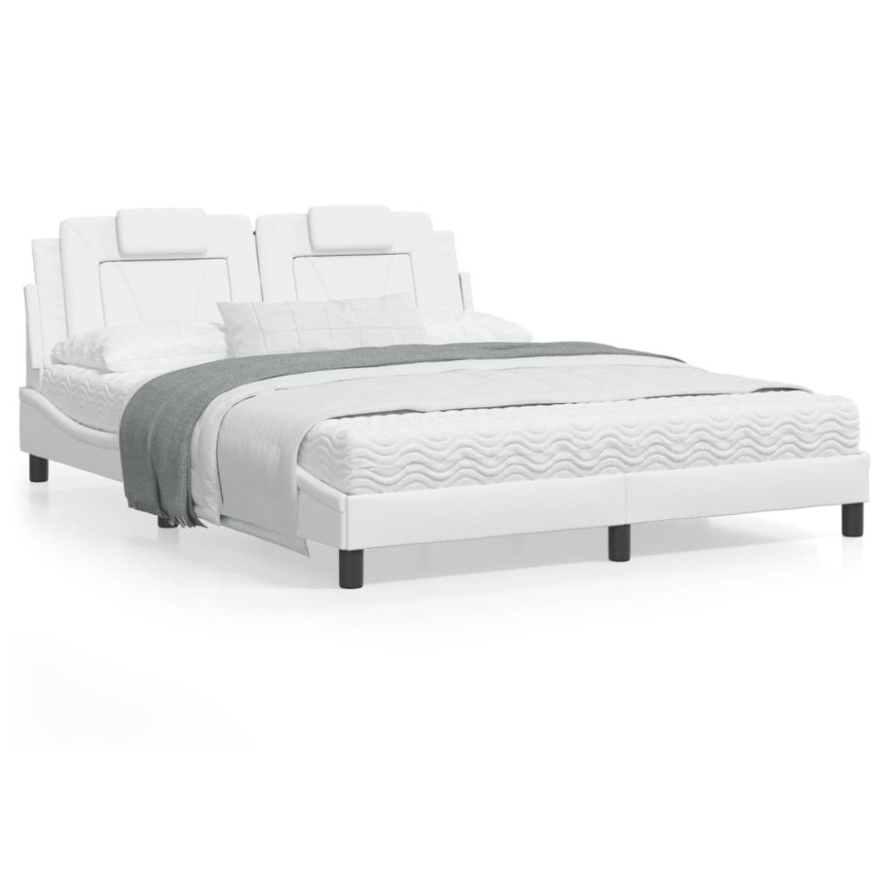 vidaXL Bed Frame "Viana" without Mattress White 160x200 cm Faux Leather