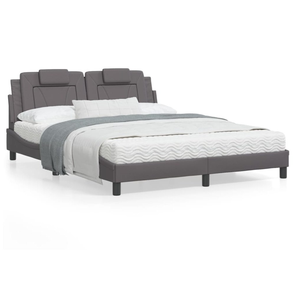 vidaXL Bed Frame "Viana" without Mattress Grey 160x200 cm Faux Leather
