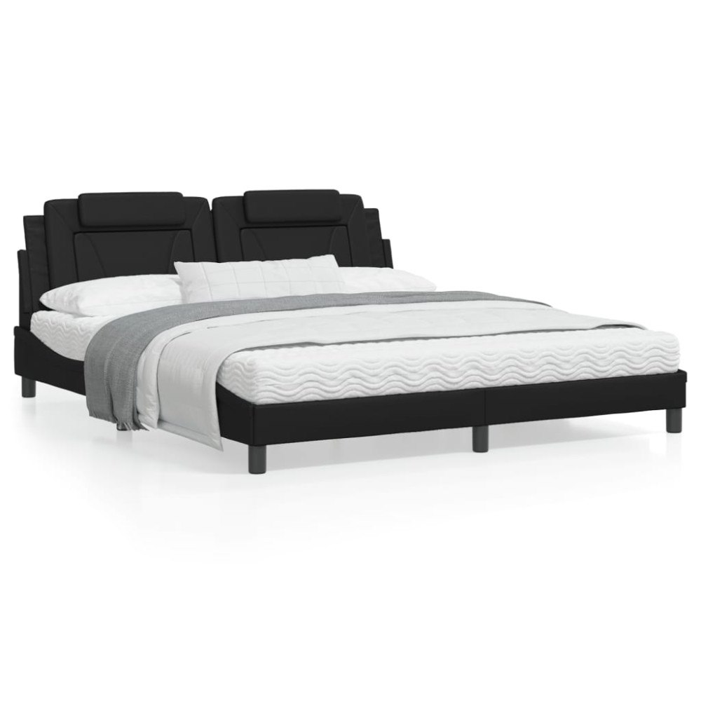 vidaXL Bed Frame "Viana" without Mattress Black 180x200 cm Faux Leather