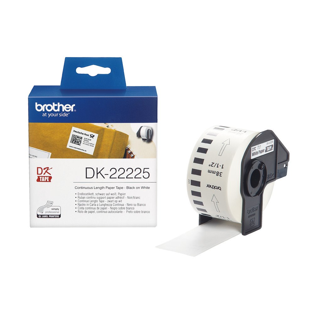 Brother Brother DK-22225 etikett-tejp Svart på vitt