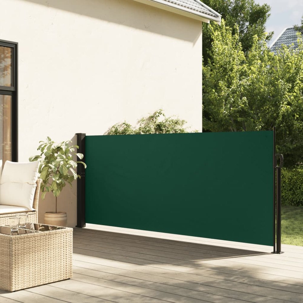 vidaXL Indragbar sidomarkis mörkgrön 120x500 cm