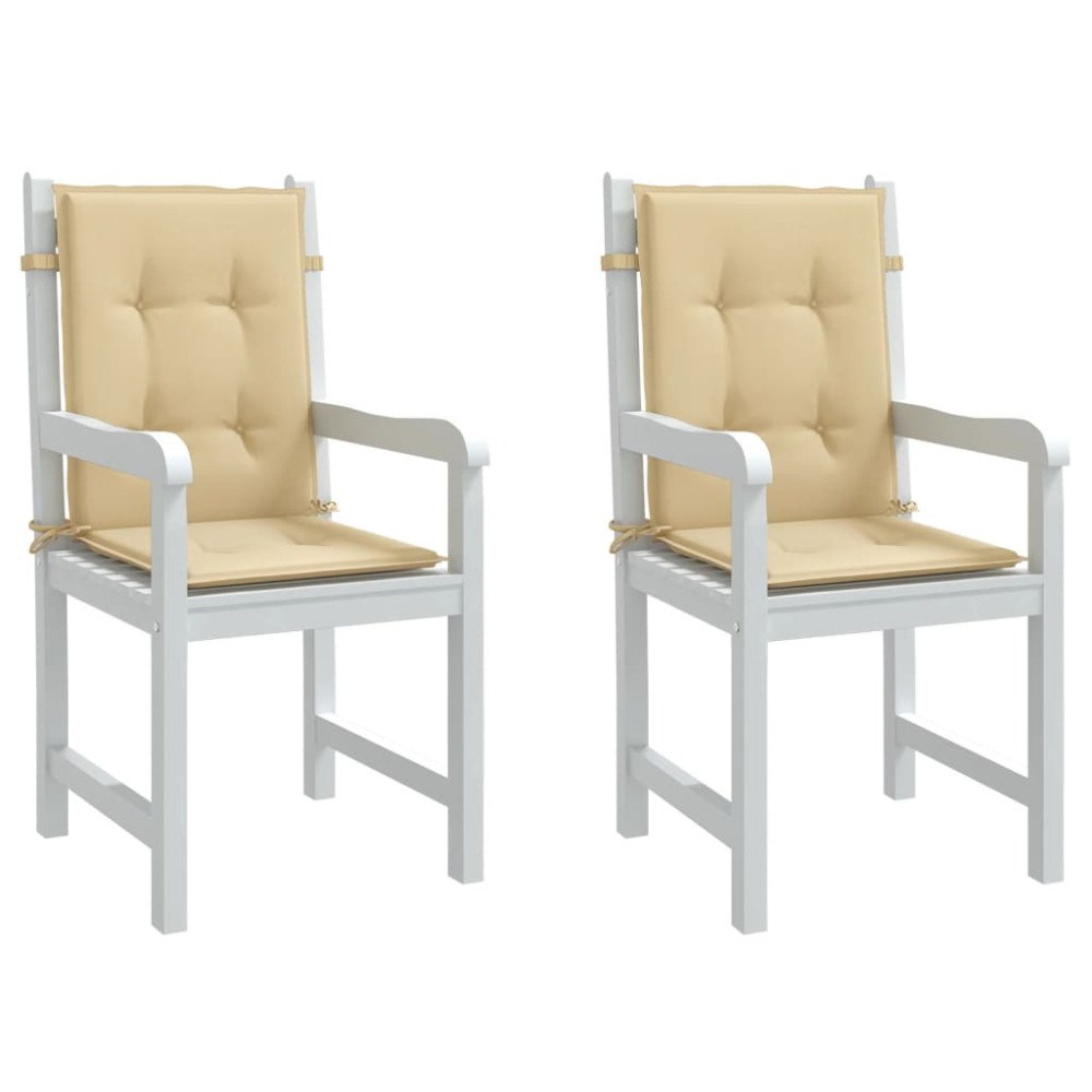 vidaXL Stolsdynor lågt ryggstöd 2 st melerad beige 100x50x4 cm tyg