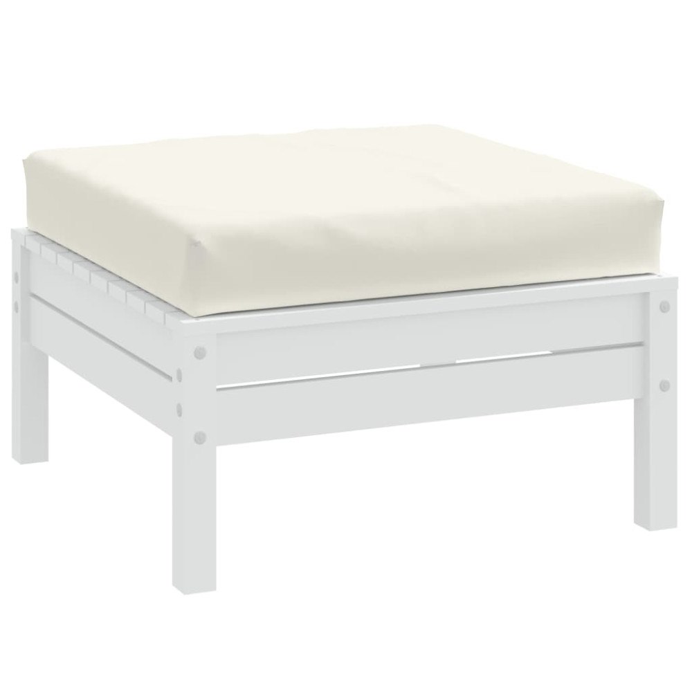 vidaXL Palldyna melerad gräddvit 60x60x9,5 cm tyg