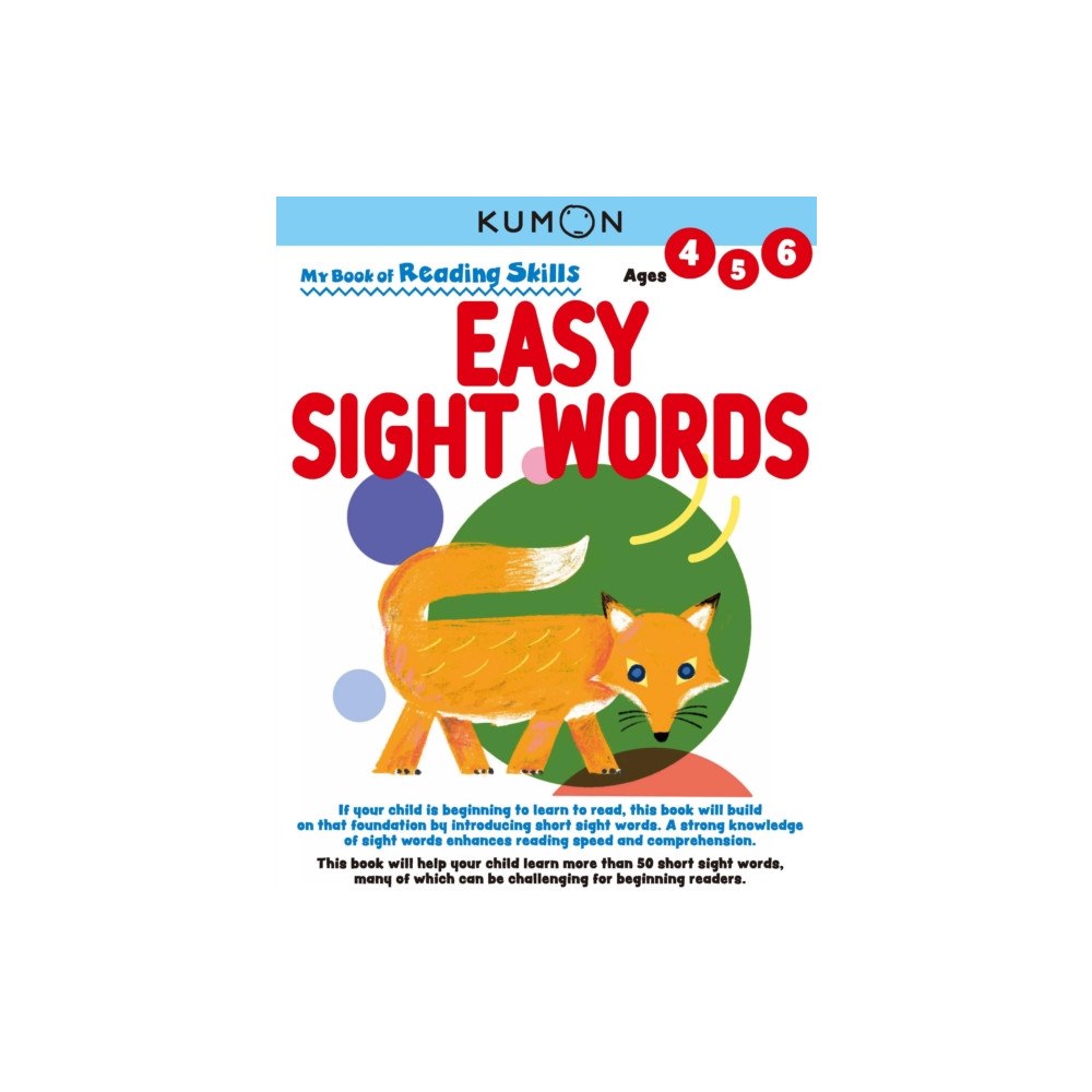 Kumon Publishing North America, Inc Kumon My Bk of Reading Skills: Easy Sight Words (häftad, eng)