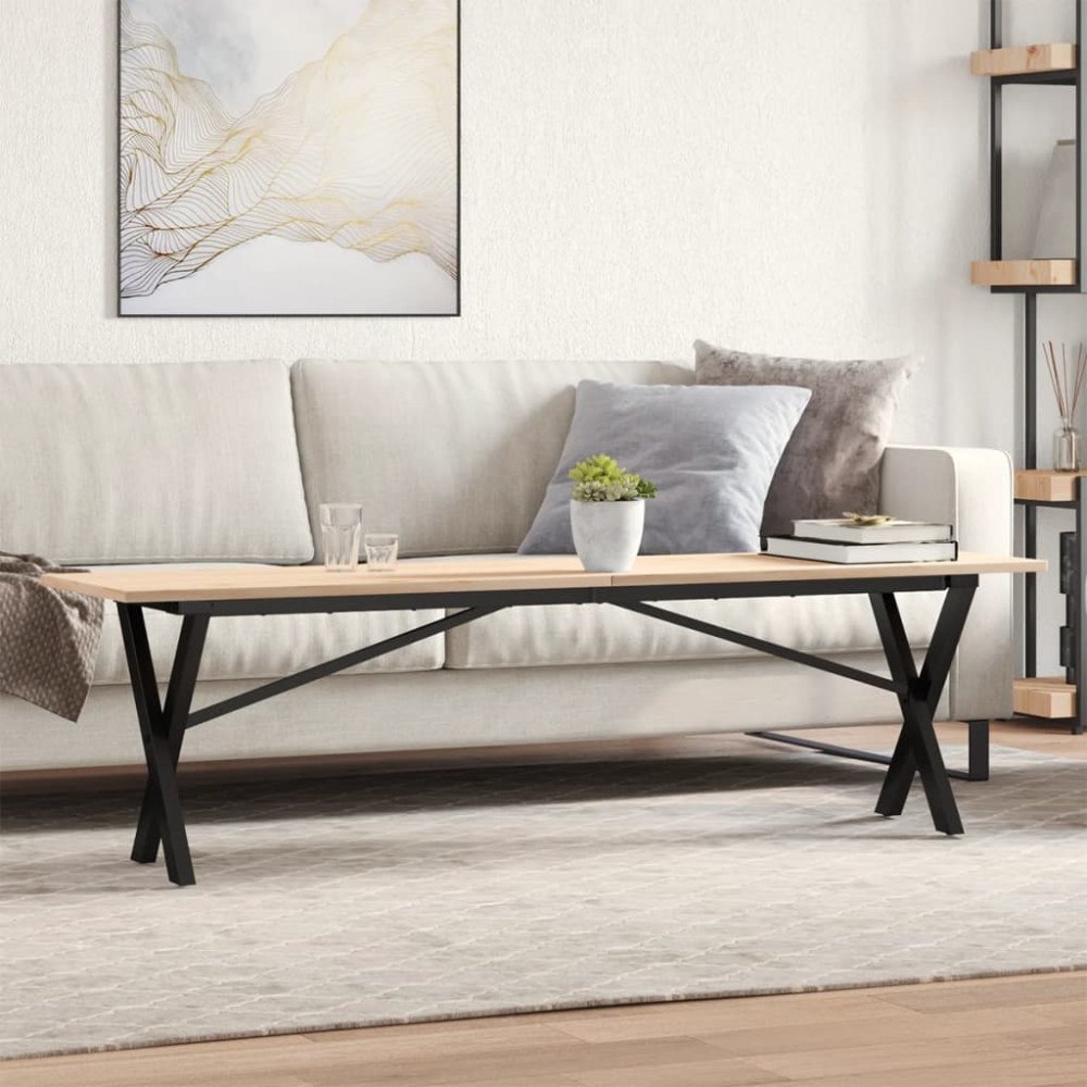 vidaXL Soffbord X-ram 160x40x45 cm massiv furu och stål