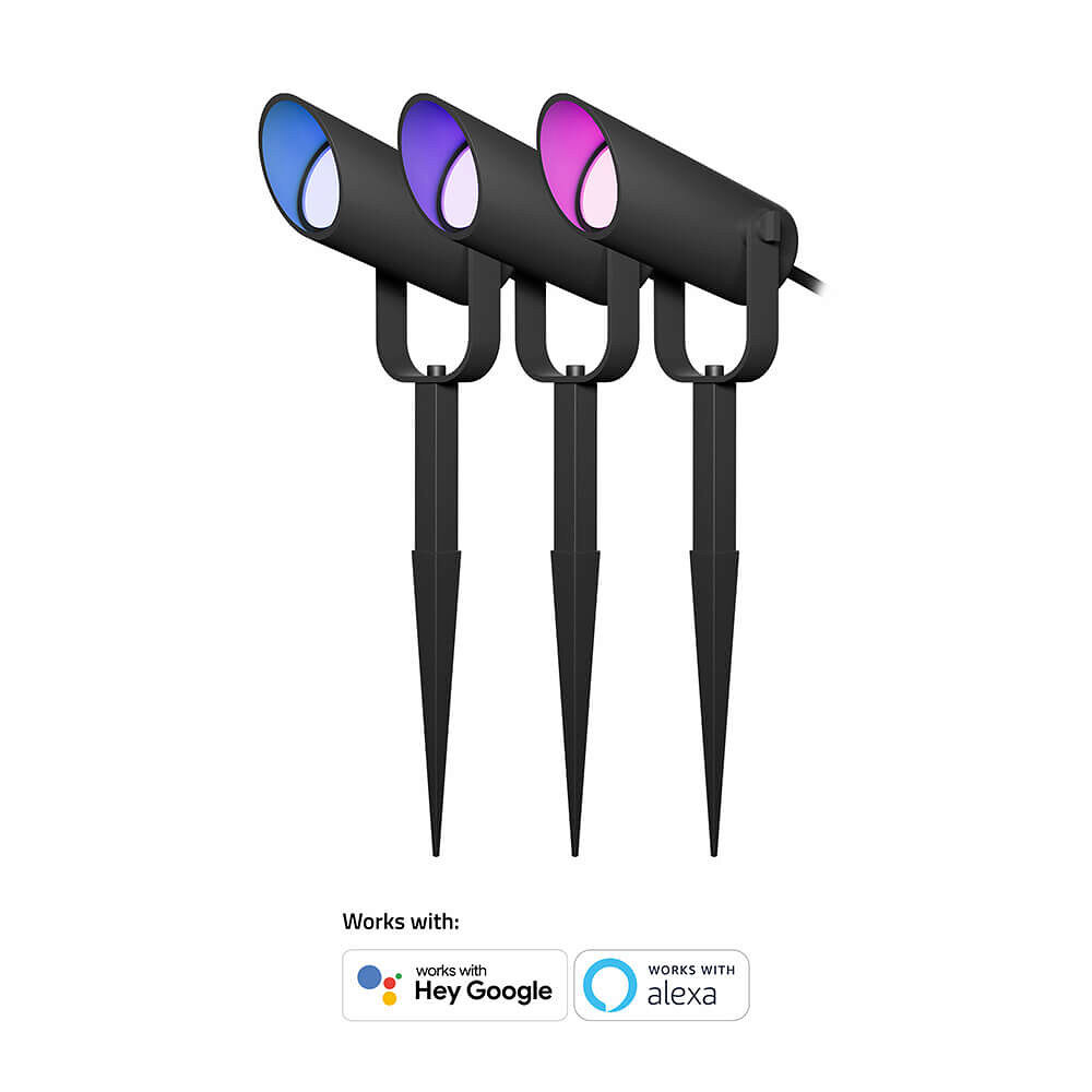 Hombli Outdoor Smart Spot Light 3-pack RGB CCT Black