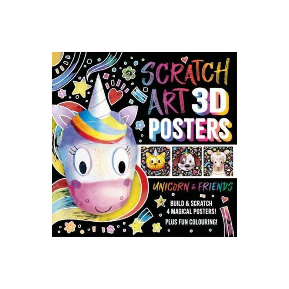 Bonnier Books Ltd Scratch Art 3D Posters: Unicorn & Friends (häftad, eng)