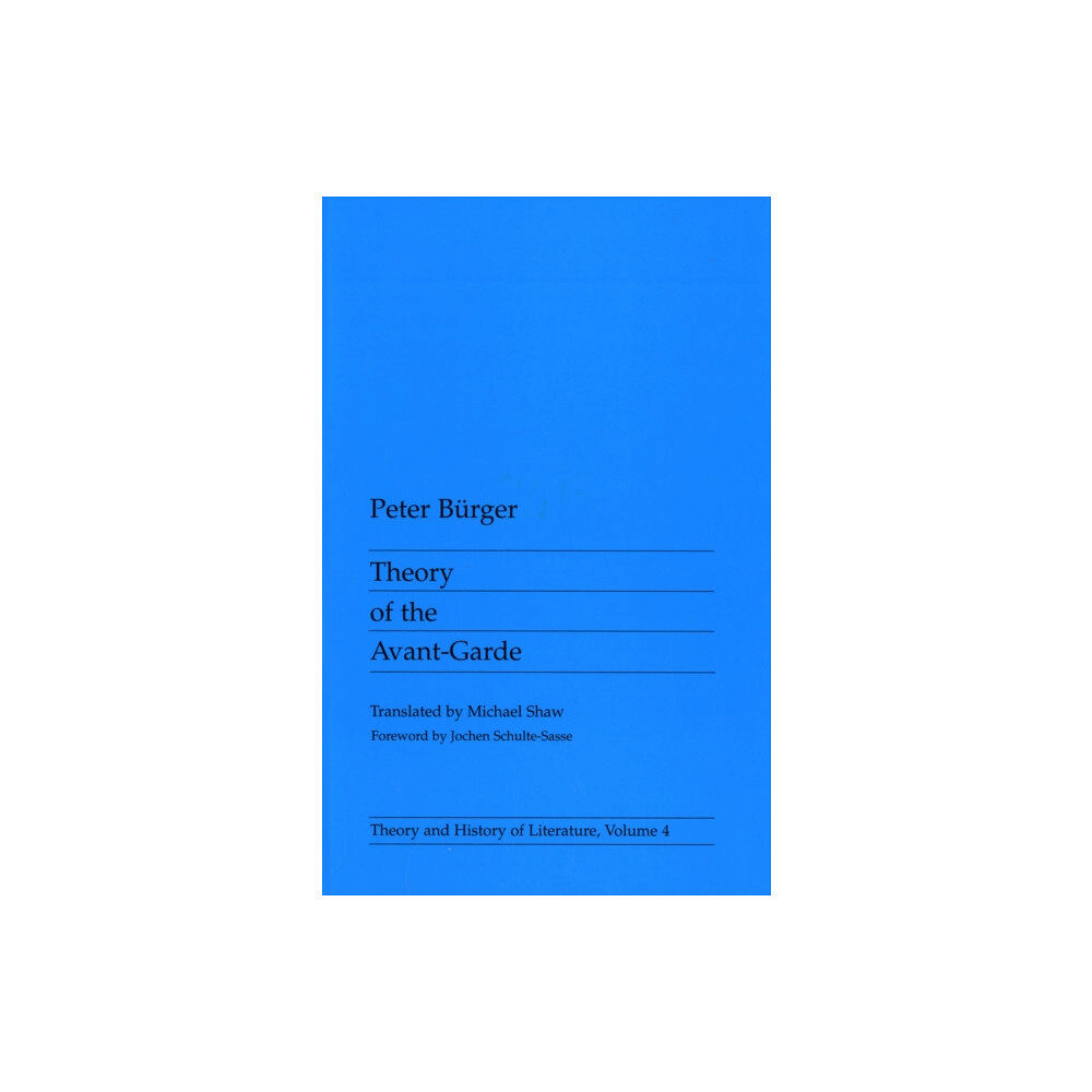 University of Minnesota Press Theory Of The Avant-Garde (häftad, eng)