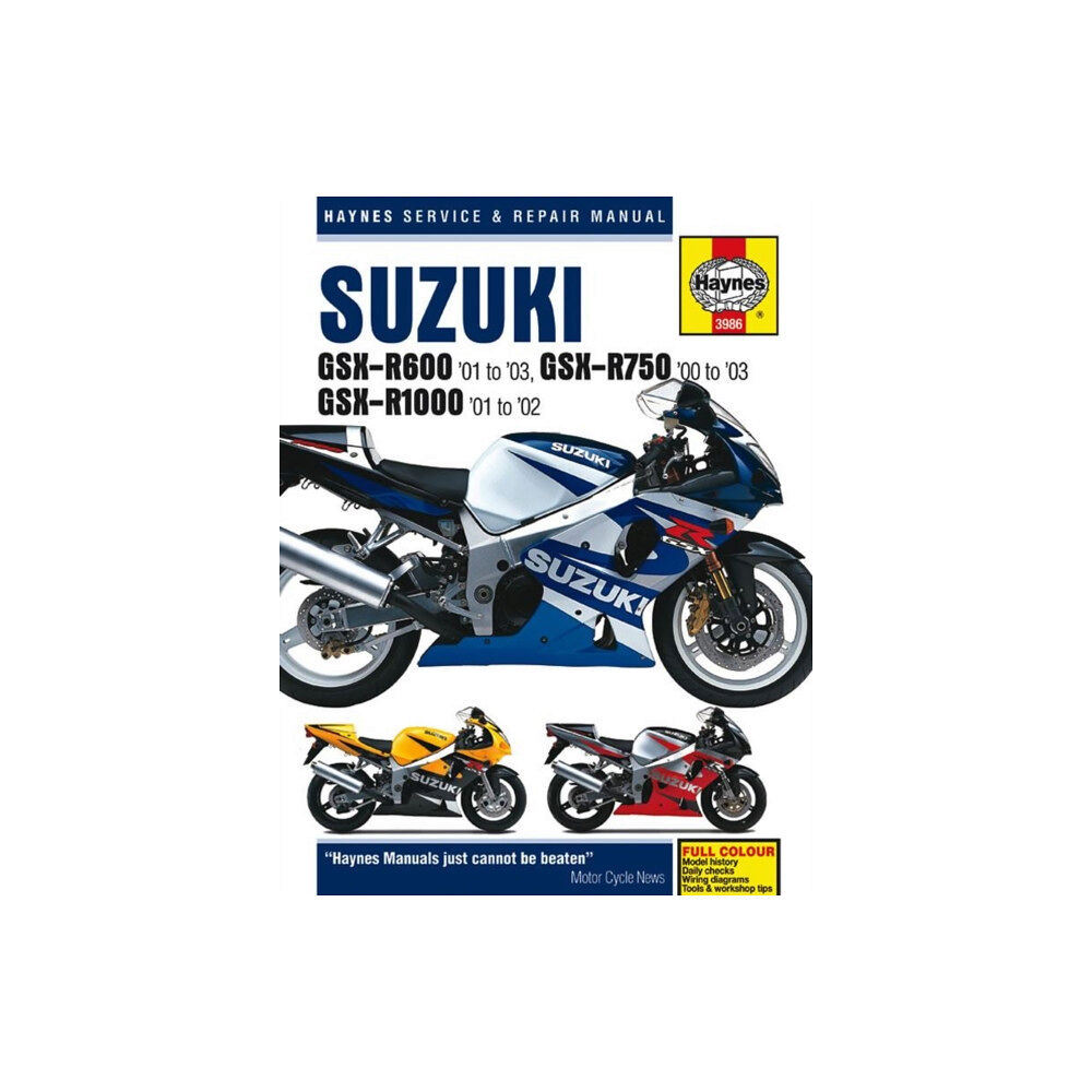 Haynes Publishing Group Suzuki GSX-R600 (01 - 03), GSX-R750 (00 - 03), GSX-R1000 (01 - 02) Haynes Repair Manual (häftad, eng)