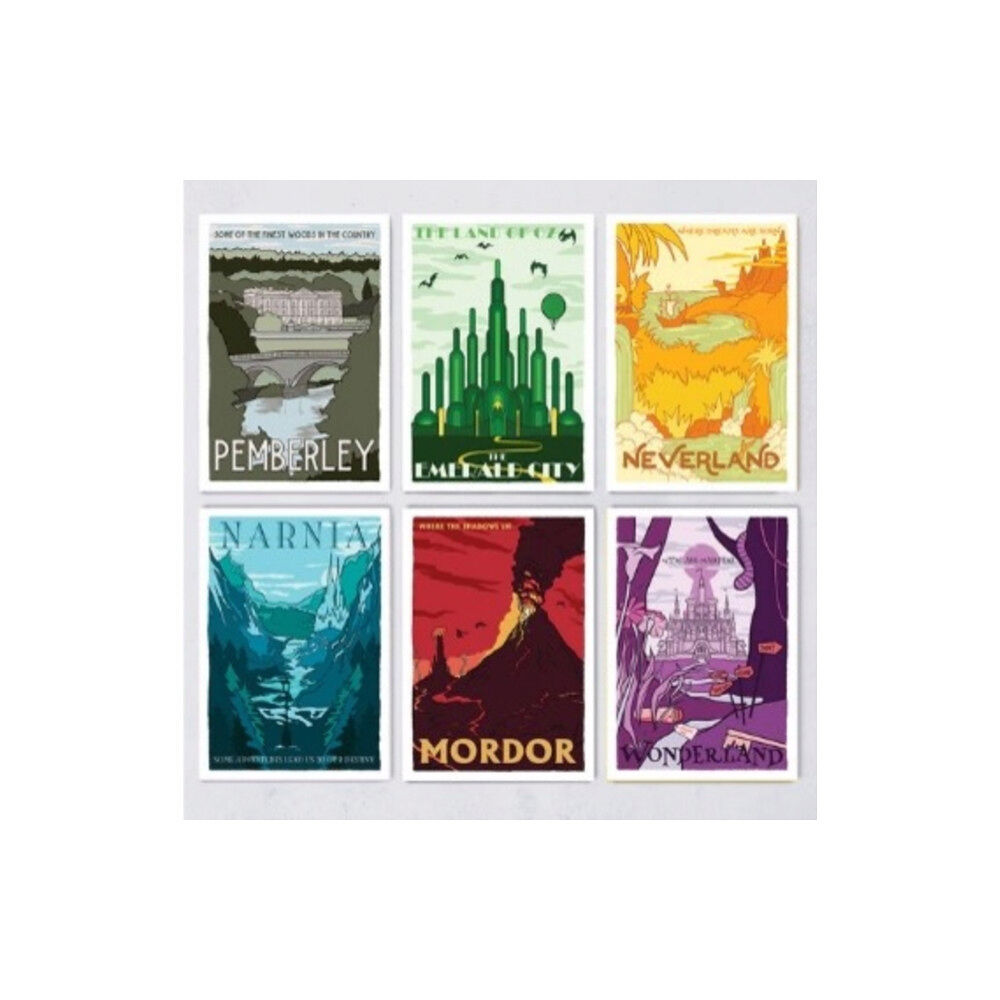 BOOKISHLY Fictional Travel Poster - 12 Postcard Set (häftad, eng)