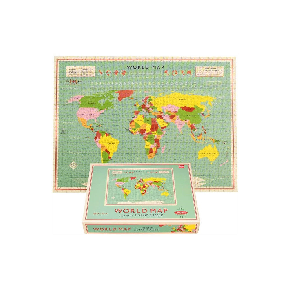 REX LONDON Jigsaw puzzle (1000 pieces) - World Map (häftad, eng)