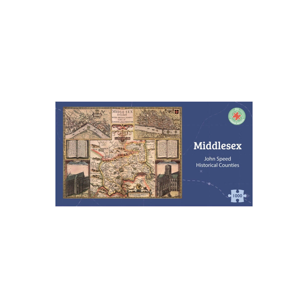 ALL JIGSAW PUZZLES Middlesex Historical 1610 Map 1000 Piece Puzzle (häftad, eng)