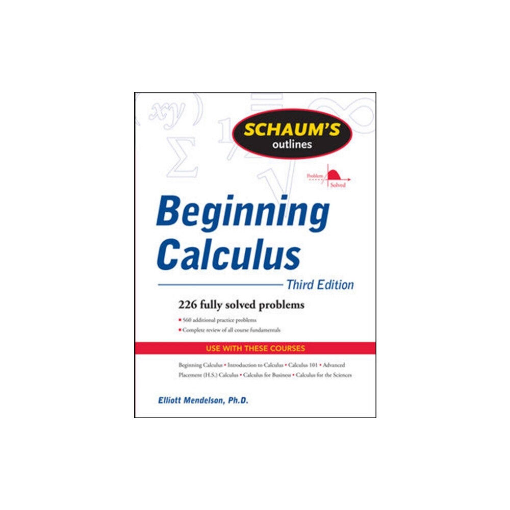 McGraw-Hill Education - Europe Schaum's Outline of Beginning Calculus, Third Edition (häftad, eng)