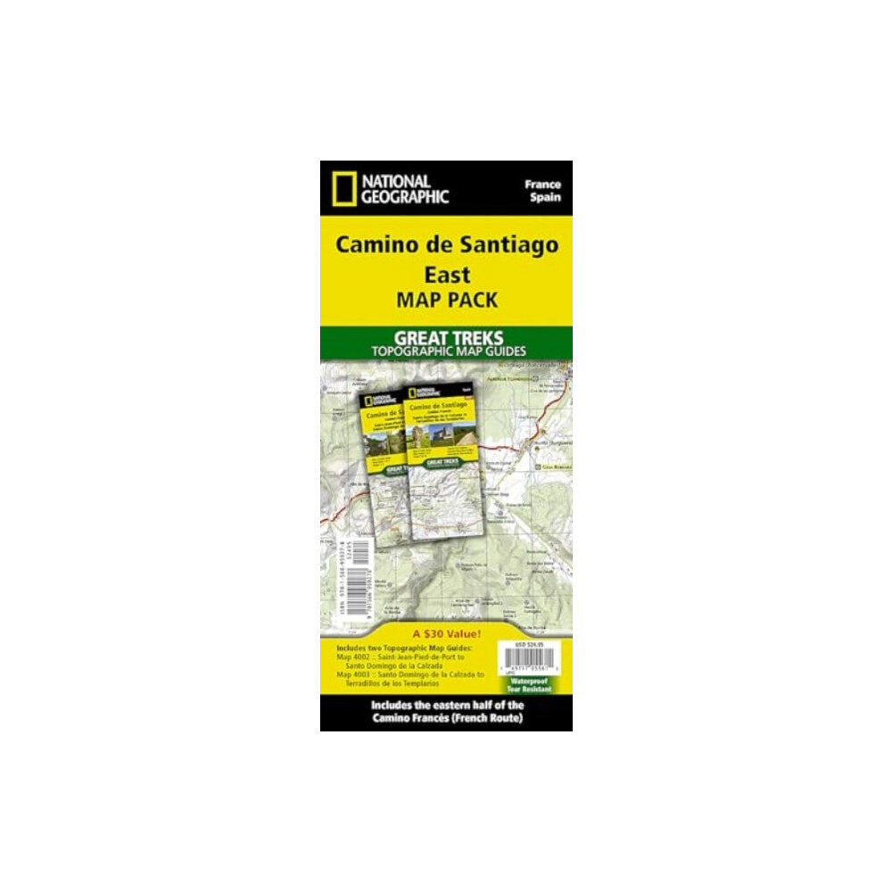 National Geographic Maps Camino de Santiago East Map Map Pack Bundle