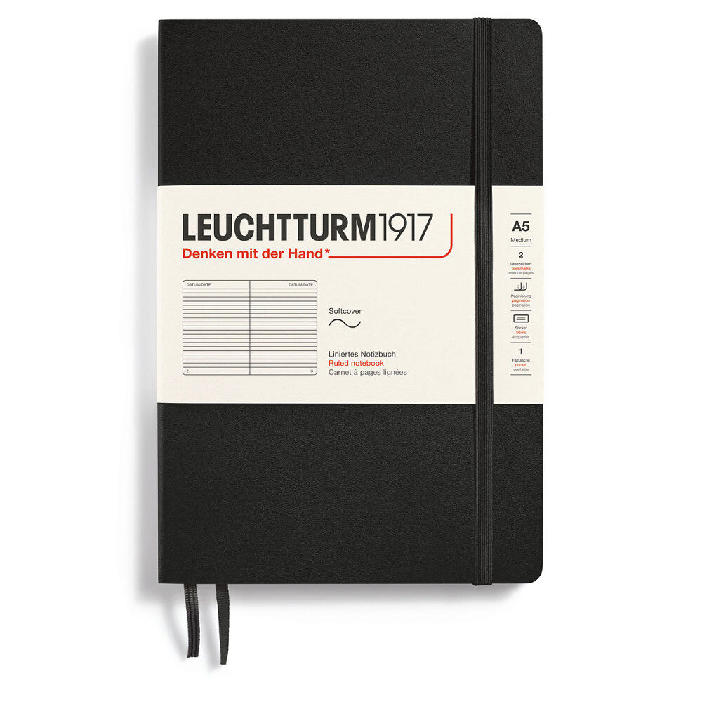 Leuchtturm1917 LT NOTEBOOK A5 Soft Ruled Black